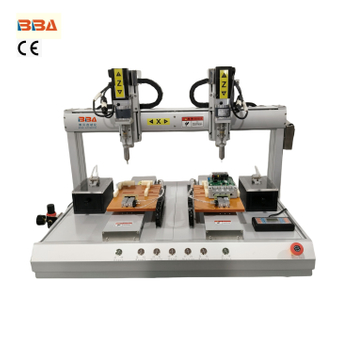 Robot de fijación de tornillo automático BBA con alimentador de tornillo doble y cabezas de destornillador dual para un conjunto simultáneo de dos tornillos