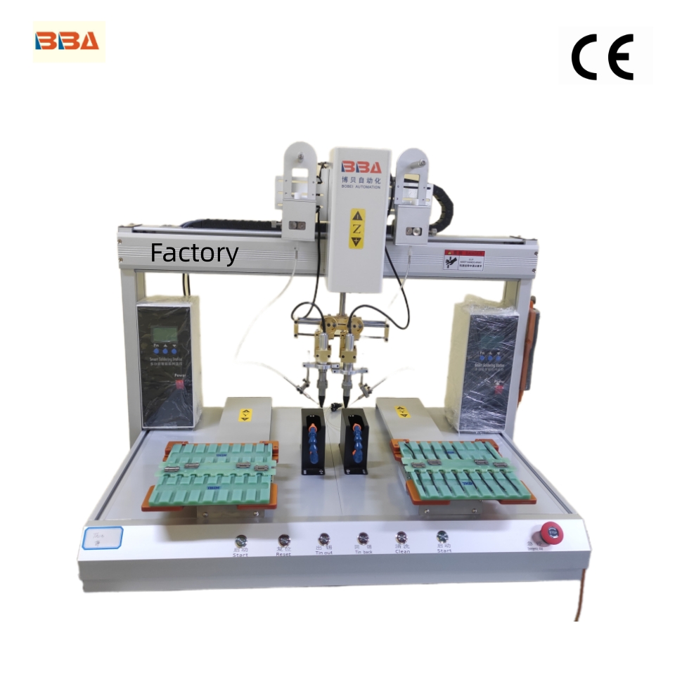 Máquina de soldadura de punta de hierro doble Sistema de soldadura robótica para soldadura por PCB China Factory