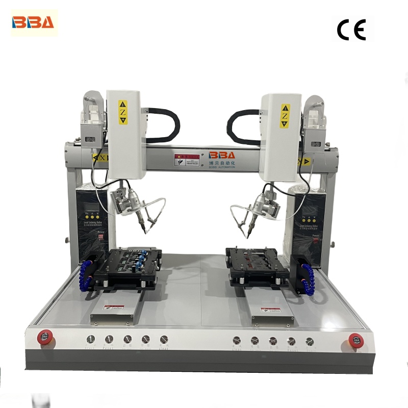 Soldadura de la máquina de soldadura automática del robot con cabezales de soldadura dual para la soldadura automática de PCB
